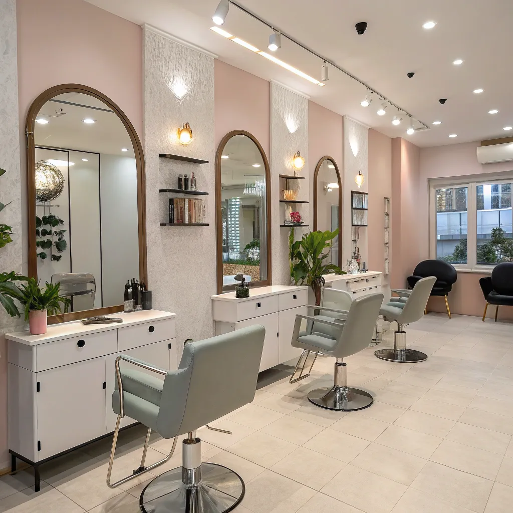 Stylish interior of CRYNELITH Hair Salon